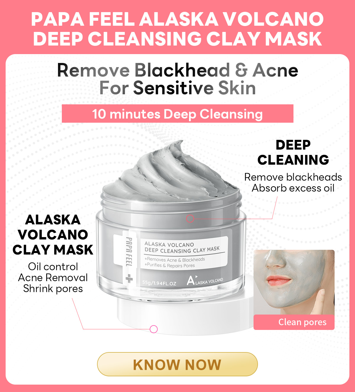 PAPA FEEL ALASKA VOLCANO DEEP CLEANSING CLAY MASK