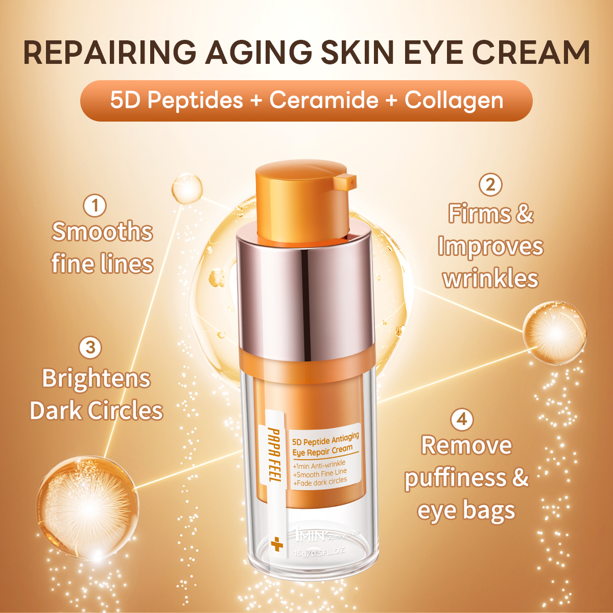 Papa Feel 5d Peptides Anti Aging Eye Repair Cream Papafeel